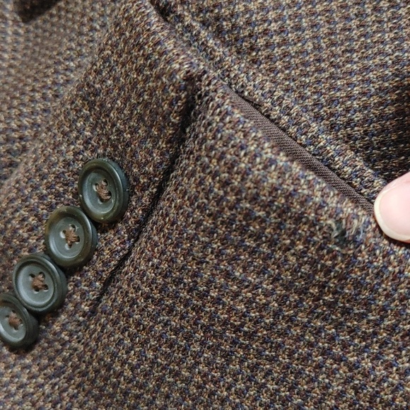 Pronto-Uomo Lambswool Brown Tweed Sports Jacket Size 42 R - Picture 9 of 12